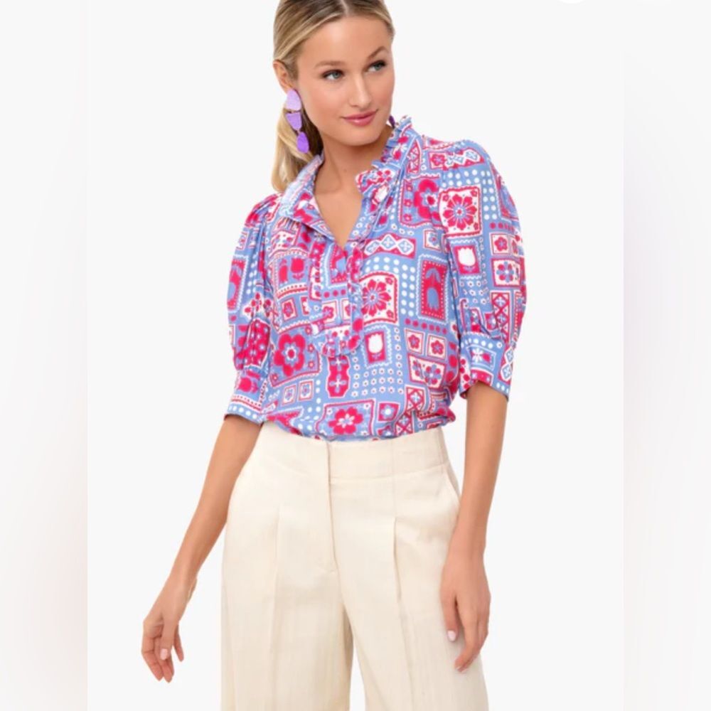 Antik Batik Honoka Puff Sleeve Blouse Size Small / 38